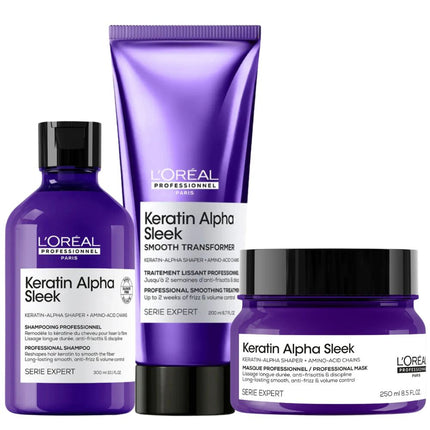 L'Oréal Professionnel Keratin Alpha Sleek Smooth Trio Set - 300+200+250ml