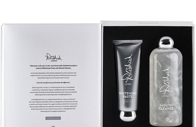 Polished London Whitening Paste & Mouth Cleanse Set - 75+250ml