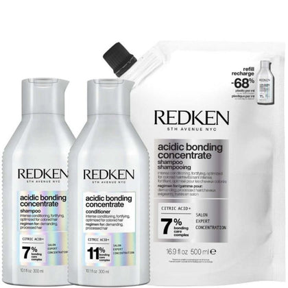 Redken Acidic Bonding Concentrate Duo + Refill Set - 2x300ml + 500ml