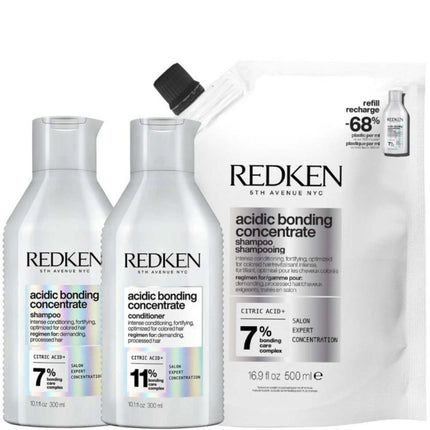 Redken Acidic Bonding Concentrate Duo + Refill Set - 2x300ml + 500ml