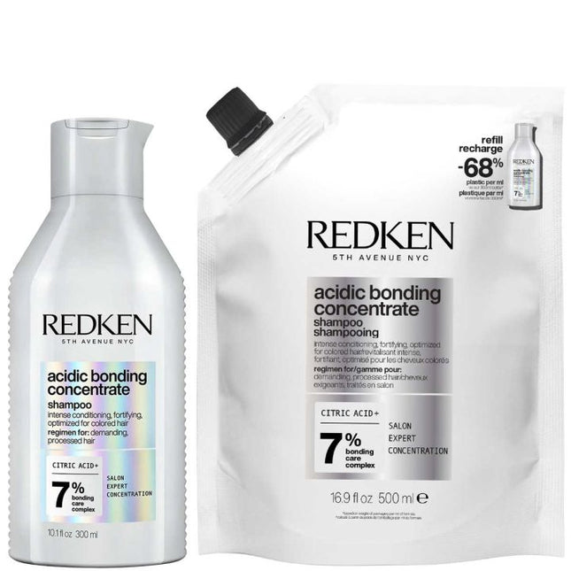 Redken Acidic Bonding Concentrate Shampoo Refill Set - 300ml+500ml