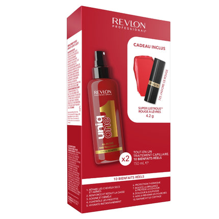 Revlon Uniq One Hair Treatment 2x150ml + Lipstick