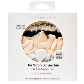 Veganboost Satin Scrunchies 3 small 3 big - 6pcs