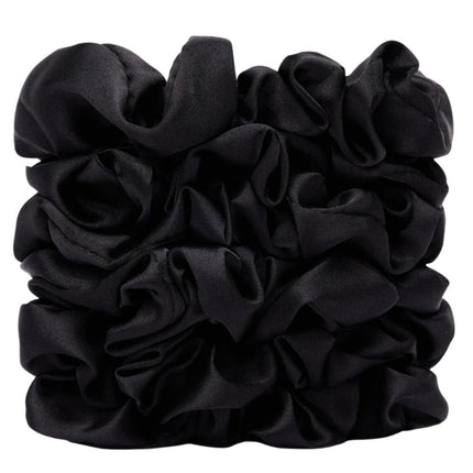 Veganboost Satin Scrunchies Black Big Size - 6pcs
