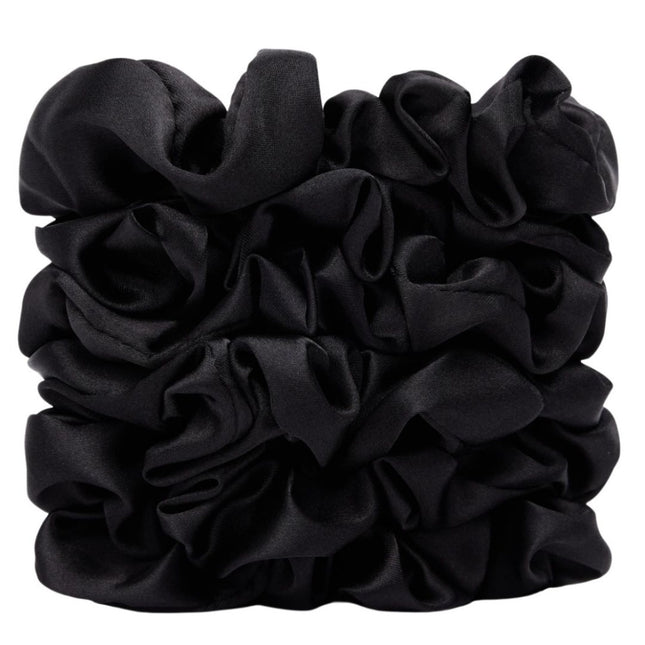 Veganboost Satin Scrunchies Black Big Size - 6pcs