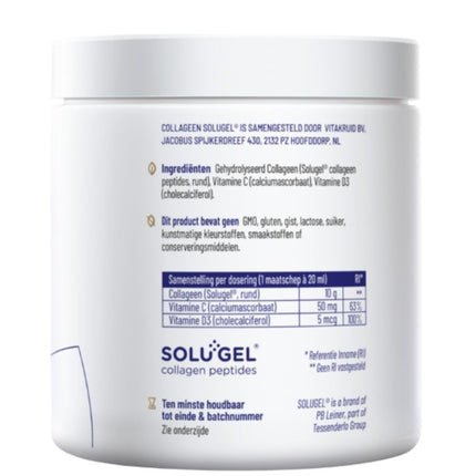 Vitakruid 99% puur Collageen Solugel® Poeder - 250gr.