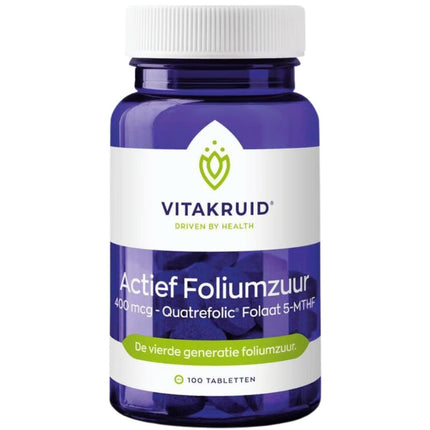 Vitakruid Actief Foliumzuur 400mcg Quatrefolic® Folaat 5-MTHF -90pcs