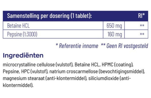 Vitakruid Betaïne HCL 650mg - 120pcs