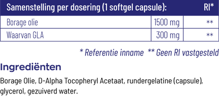 Vitakruid Borage Olie 1500mg GLA 300mg - 60st