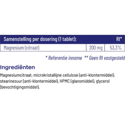 Vitakruid Magnesium 200 Citraat - 90pcs