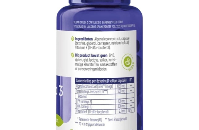 Vitakruid Vegan Omega-3 1000 TG Capsules