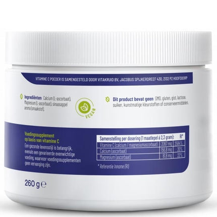 Vitakruid Vitamine C Poeder Calcium- & Magnesiumascorbaat - 260gr.