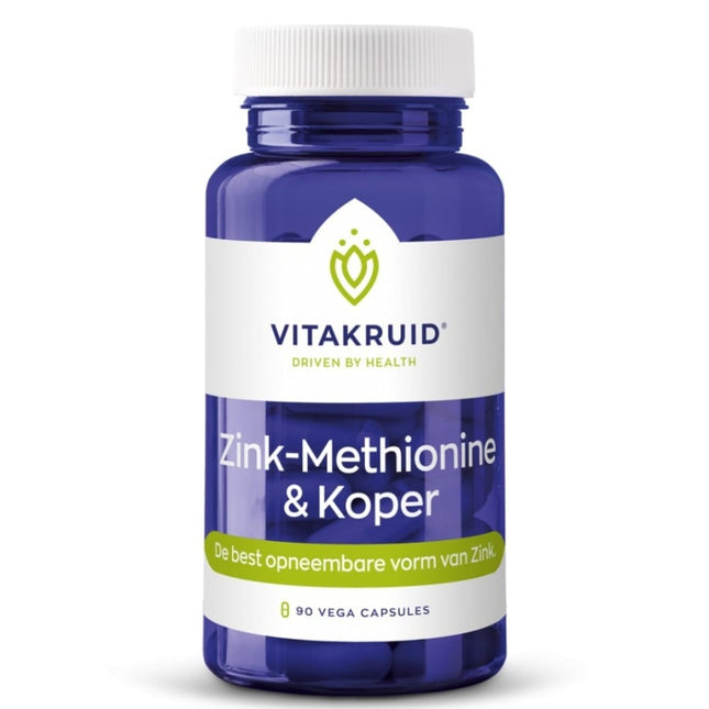 Vitakruid Zink-Methionine & Koper - 90 Vegan Capsules