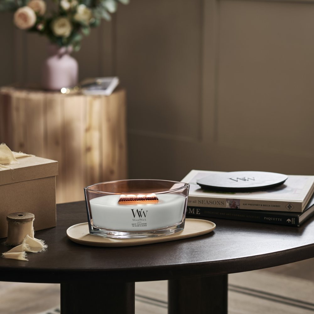 WoodWick White Tea & Jasmine Ellipse Candle - 454gr