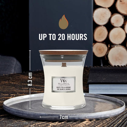 WoodWick White Tea & Jasmine Mini Candle - 85gr
