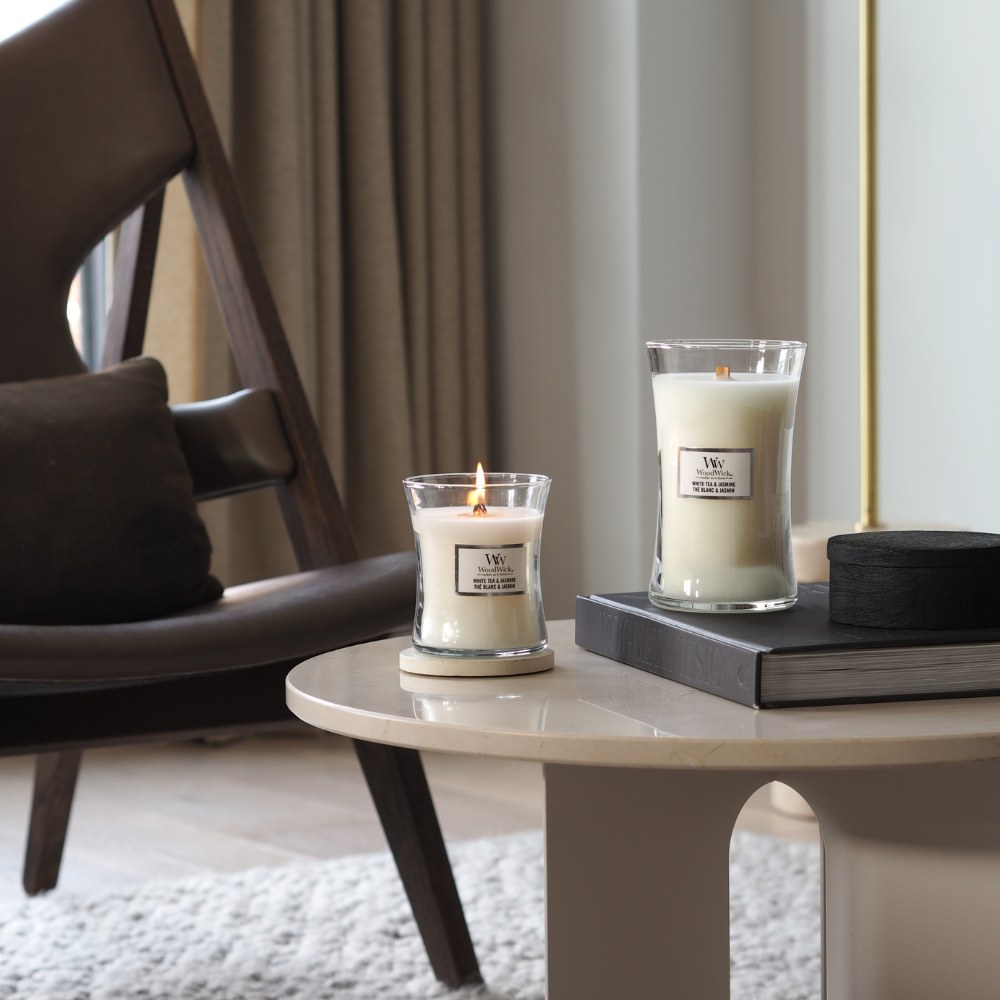 WoodWick White Tea & Jasmine Mini Candle - 85gr