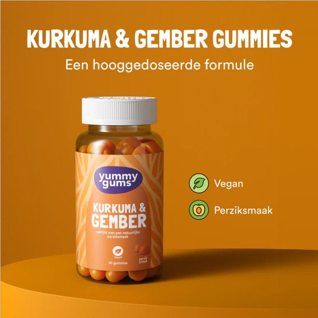 Yummygums Kurkuma & Gember Gummies - 60pcs